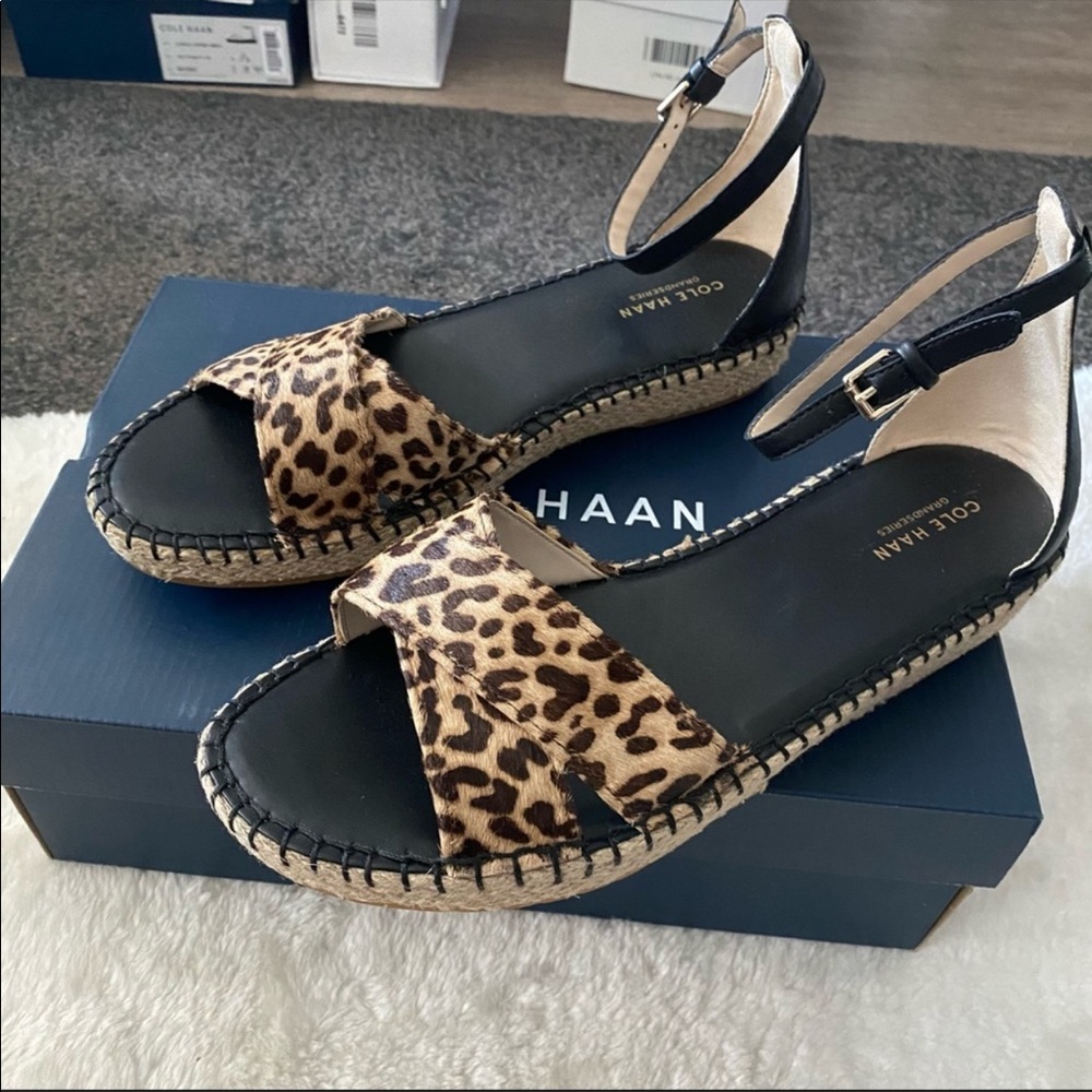 Cole haan cheetah cloudfeel espadrilles sandals